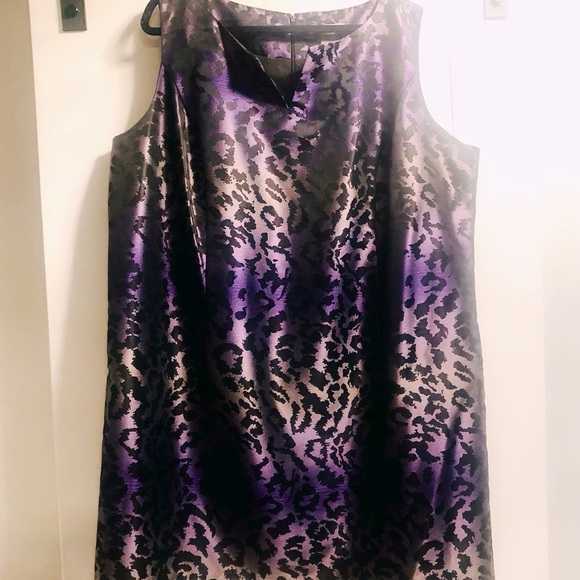 Plus Size 22 Nygard Collection Purple Black Ombre Leopard Print Satin Lined - Picture 4 of 15